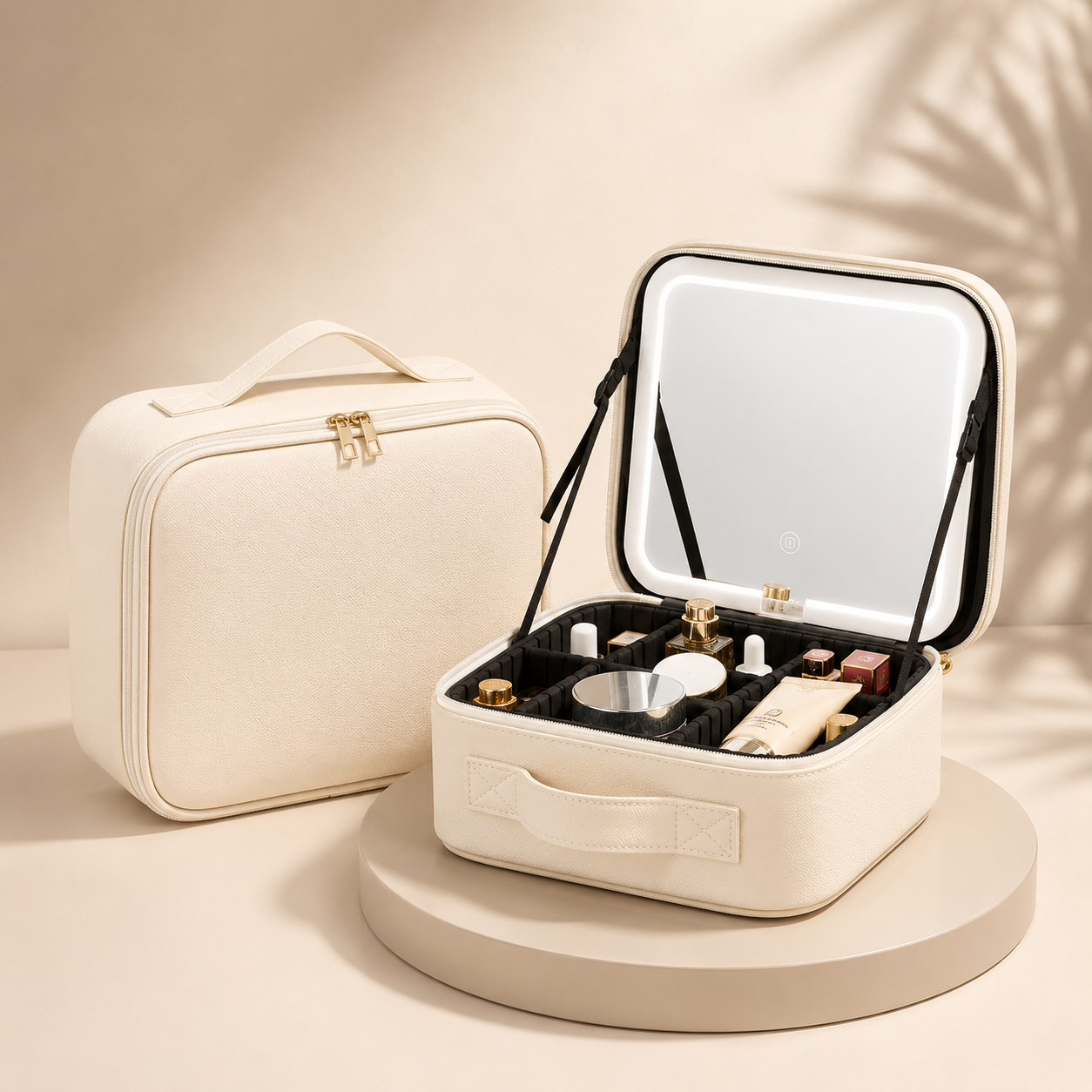 Travel Makeup Case with LED Mirror