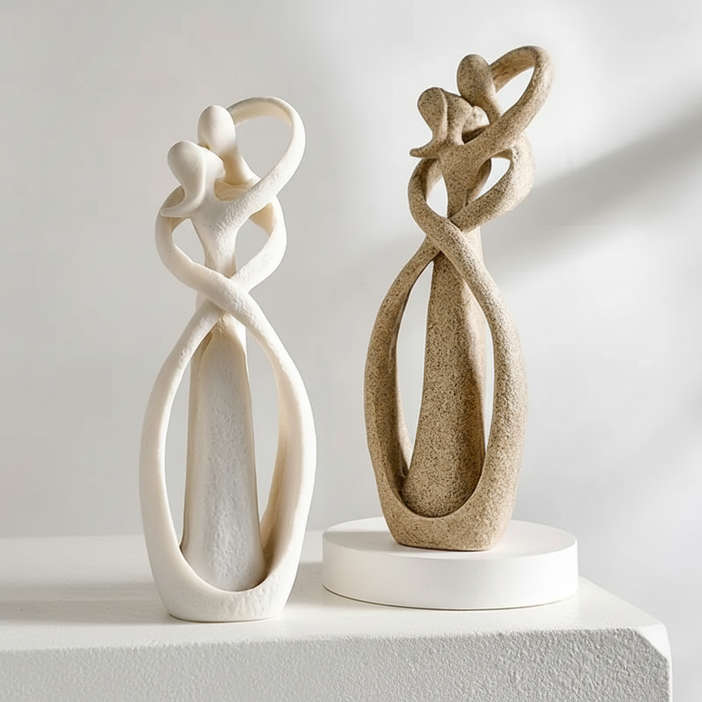 Abstract Couple Resin Sculpture