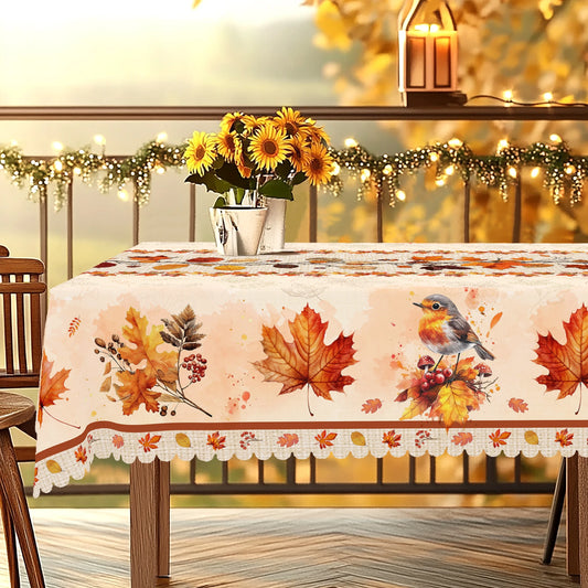 Marenna Maple Tablecloth - Printed Autumn Table Cover