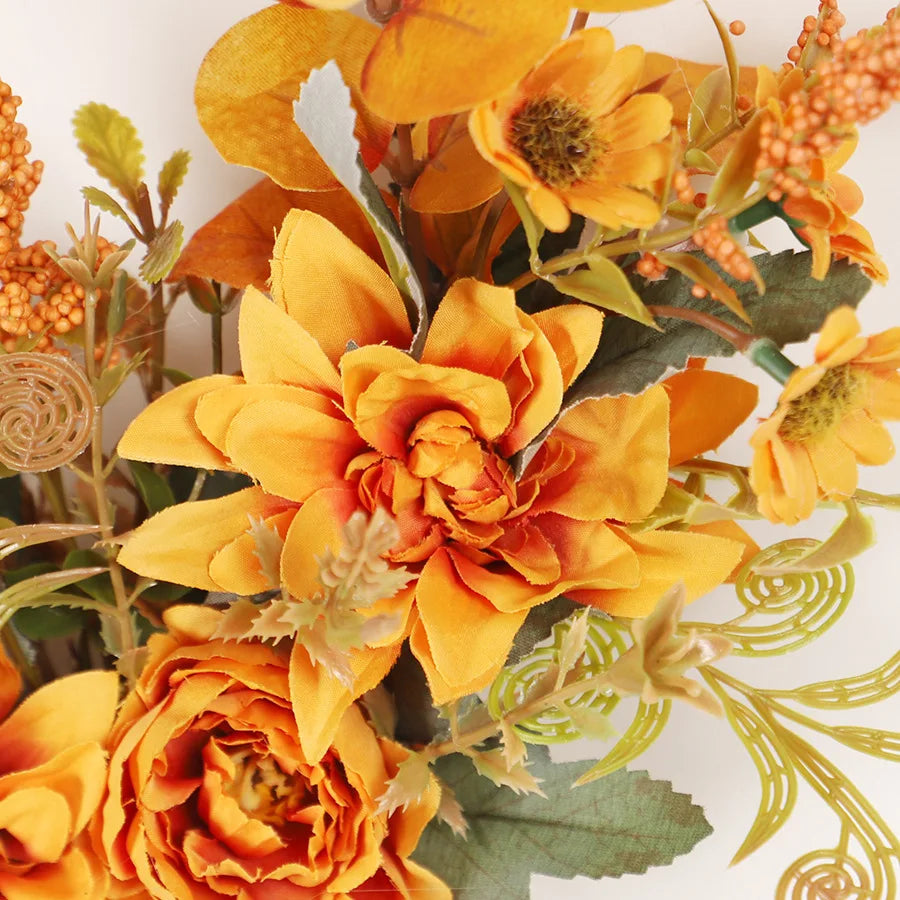 Amberly Door Wreath - 35cm Leaf & Berry Ring