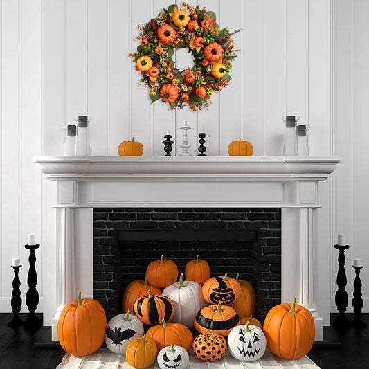 Rowanne Harvest Wreath - Rattan Base, Cone & Berry