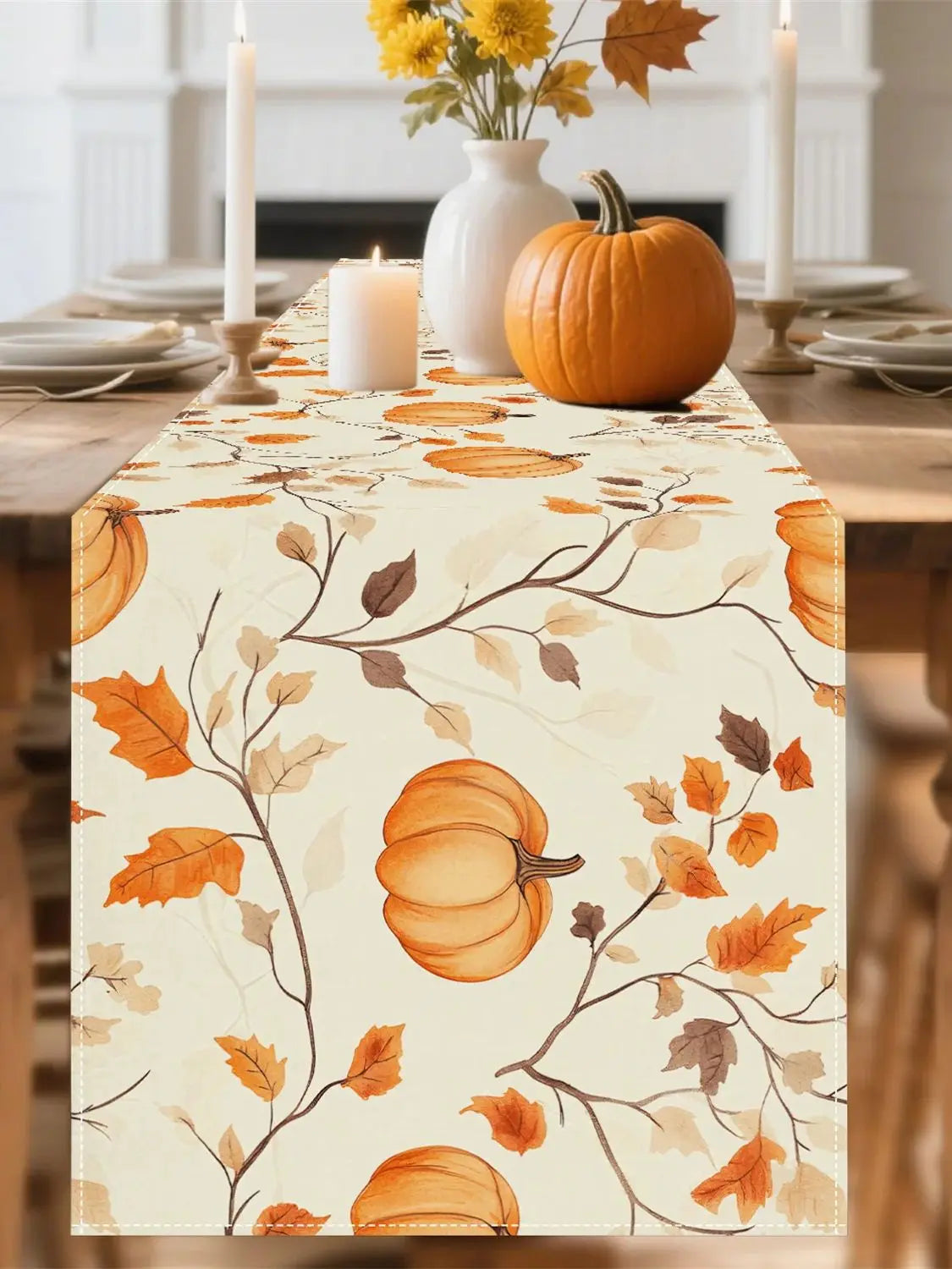 Pumbrey Knitted Runner - Six Lengths, Pumpkin Motif