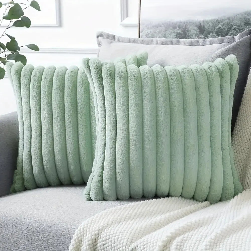 Cordura Plush Cushion Cover - Ribbed Faux Fur, 45cm