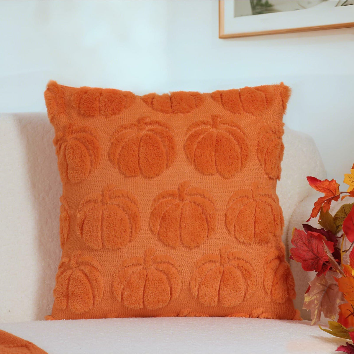 Orlenna Cushion Covers - Pumpkin Print Pair, 18in