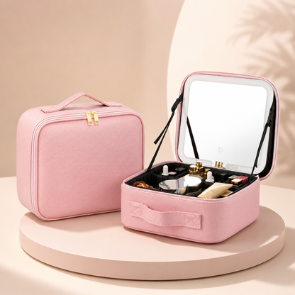 Travel Makeup Case with LED Mirror