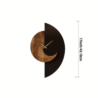 Half-Moon Wooden Wall Clock