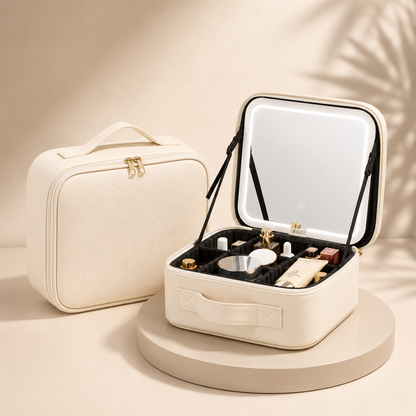 Travel Makeup Case with LED Mirror