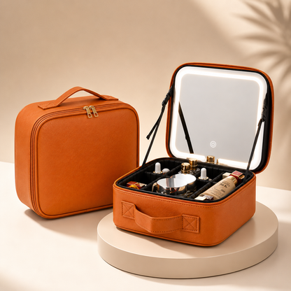 Travel Makeup Case with LED Mirror