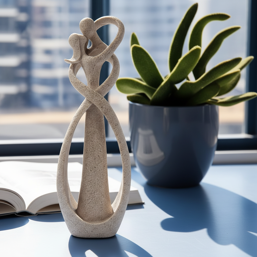 Abstract Couple Resin Sculpture