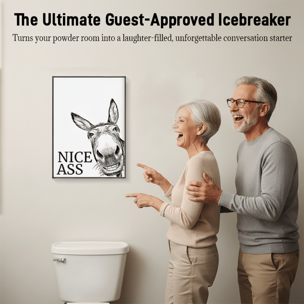 Funny Bathroom Canvas Wall Art