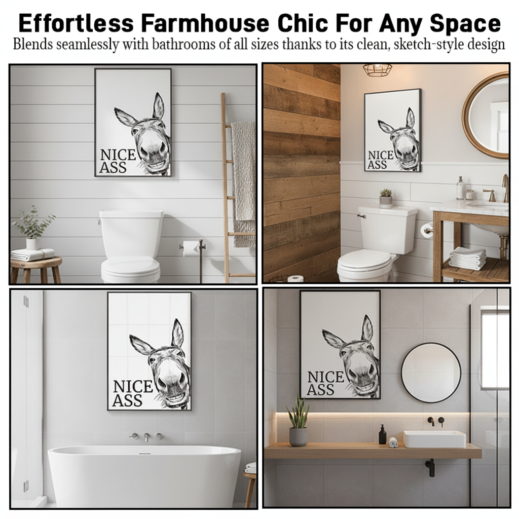 Funny Bathroom Canvas Wall Art
