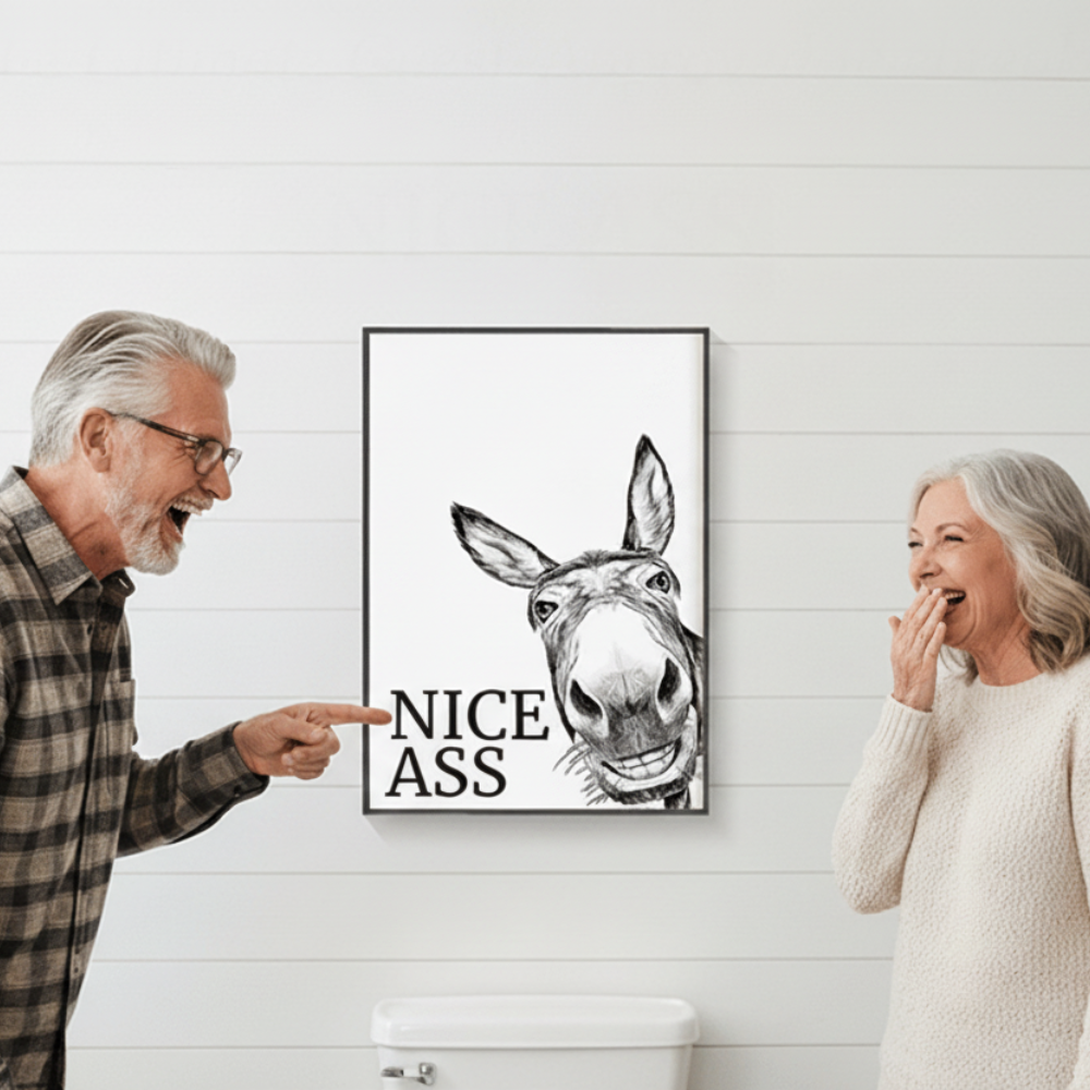 Funny Bathroom Canvas Wall Art