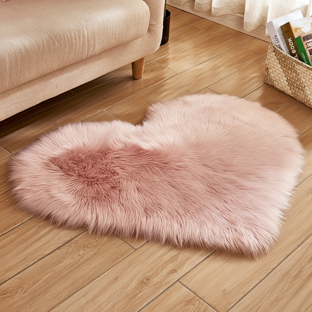 Heart Shaped Plush Area Rug