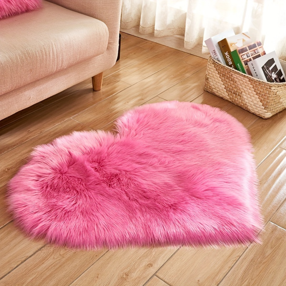 Heart Shaped Plush Area Rug