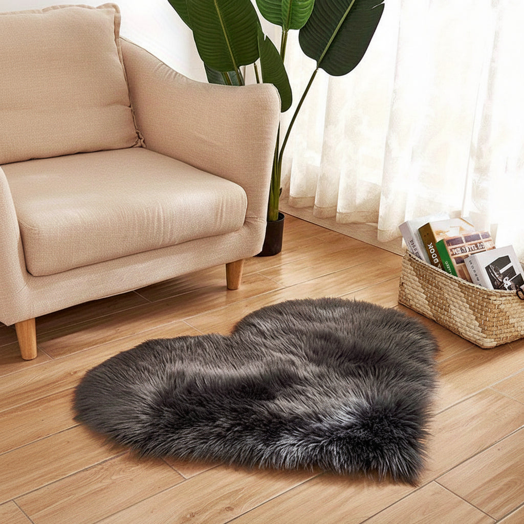 Heart Shaped Plush Area Rug
