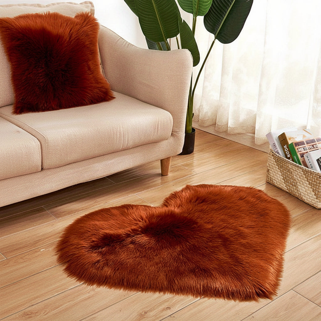 Heart Shaped Plush Area Rug