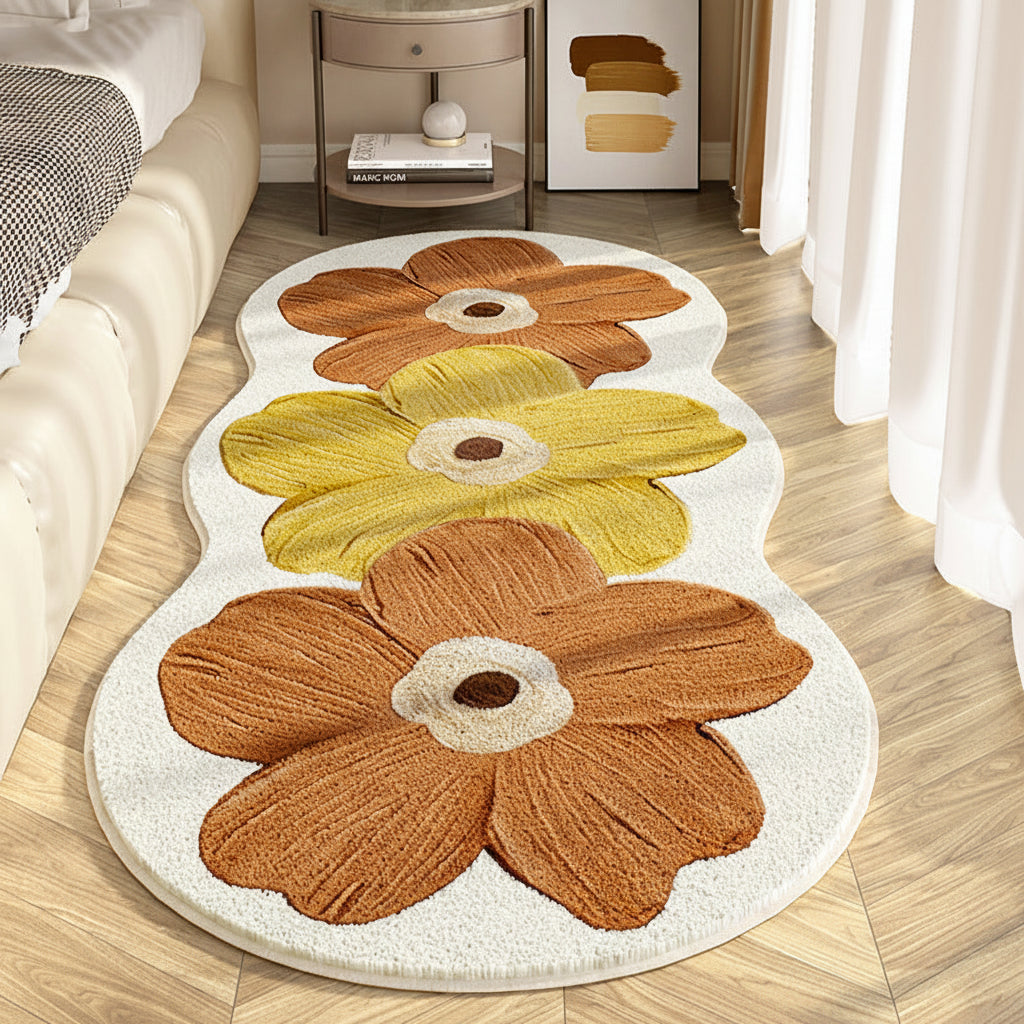 Floral Irregular Area Rug