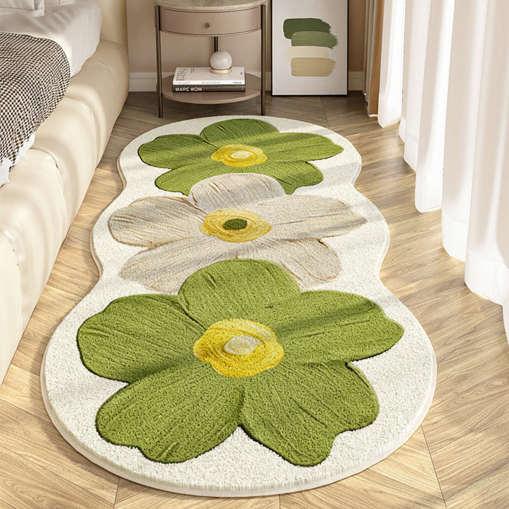 Floral Irregular Area Rug