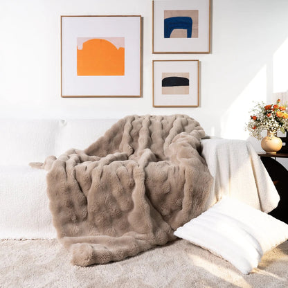 Longpile Faux Fur Throw Blanket