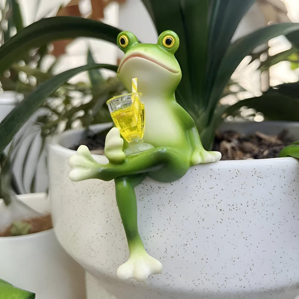 Frog Plant Pot Edge Ornament