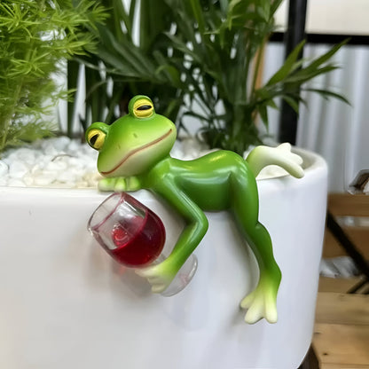 Frog Plant Pot Edge Ornament