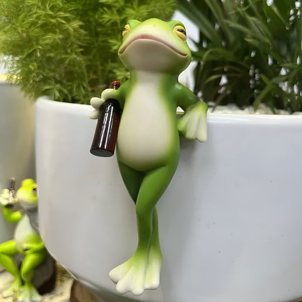 Frog Plant Pot Edge Ornament