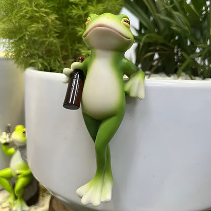 Frog Plant Pot Edge Ornament