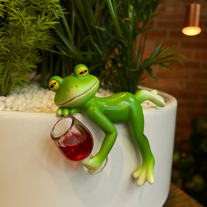 Frog Plant Pot Edge Ornament