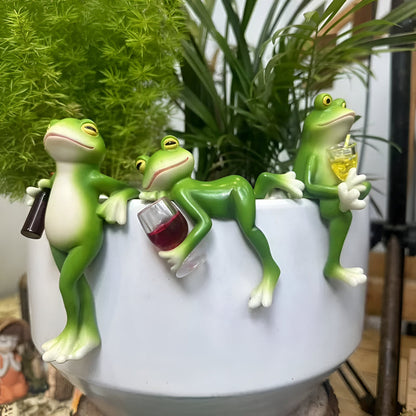 Frog Plant Pot Edge Ornament