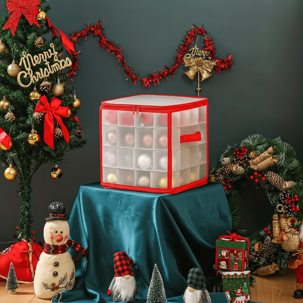 Clear Plastic Ornament Storage Box