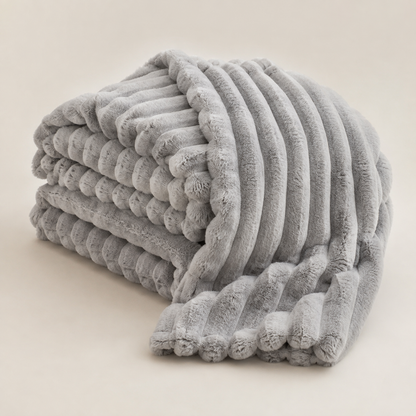 Ribbed Plush Throw Blanket