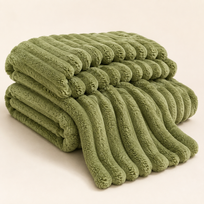 Ribbed Plush Throw Blanket