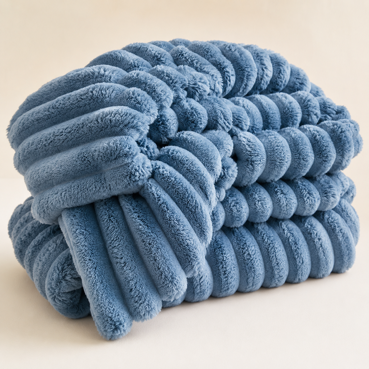 Ribbed Plush Throw Blanket