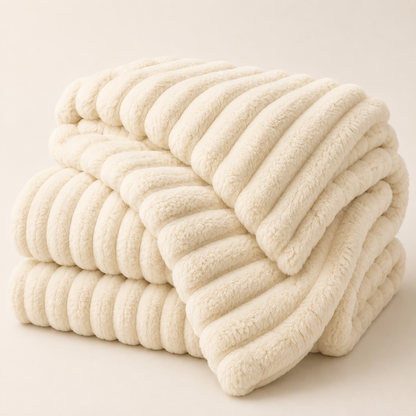 Ribbed Plush Throw Blanket