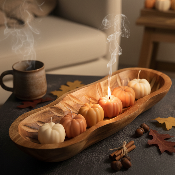 Acorna Sculpture Candle - Cast Acorn, Four Shades