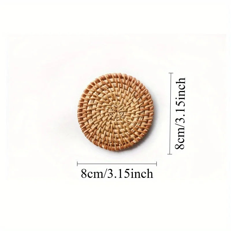 Rattania Braided Coaster - Woven Spiral Drink Mats