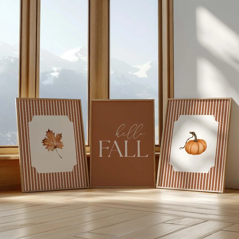Brannock Autumn Triptych - Three-Panel Canvas Print Set