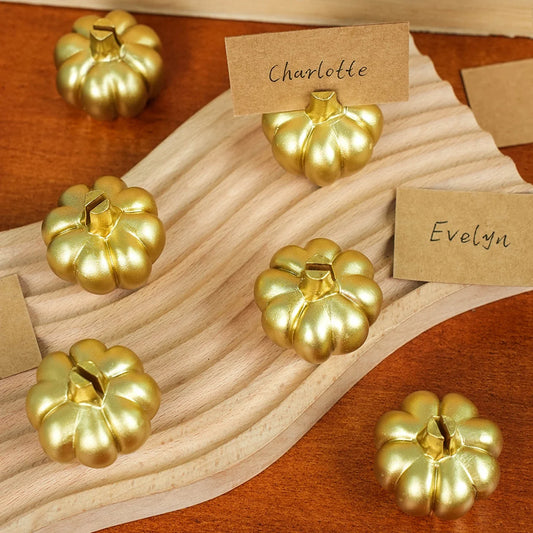 Gilden Place Card Holders - Pumpkin Settings, Set of 6