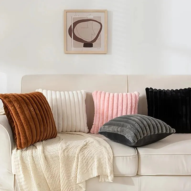 Cordura Plush Cushion Cover - Ribbed Faux Fur, 45cm