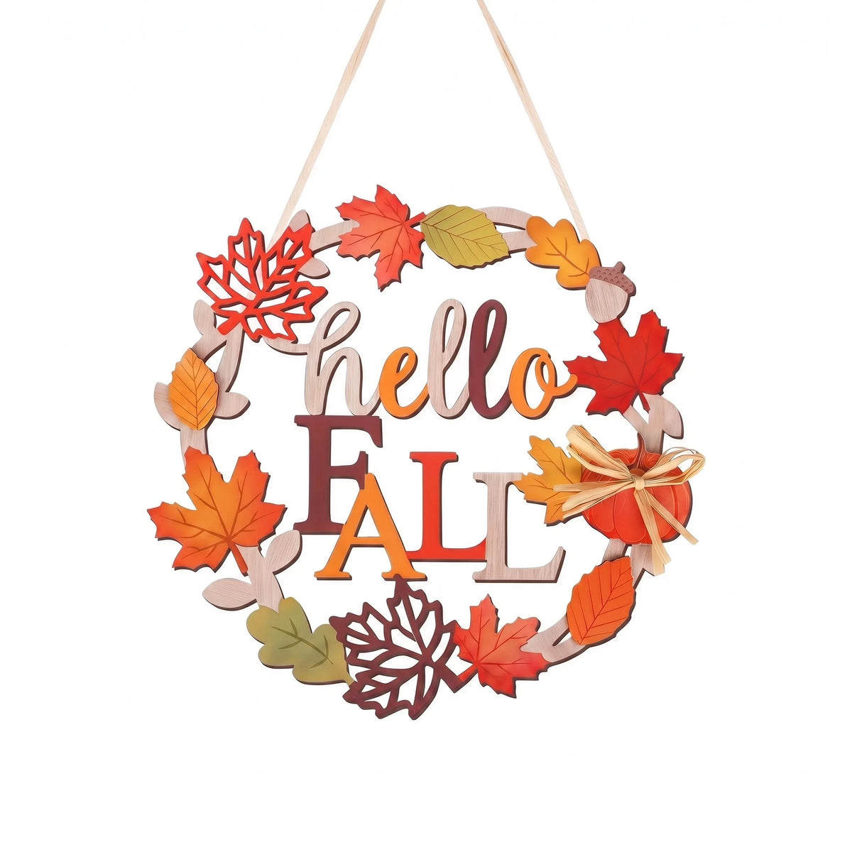 Woodmere Hanging Sign - Layered Pumpkin & Maple Plaque