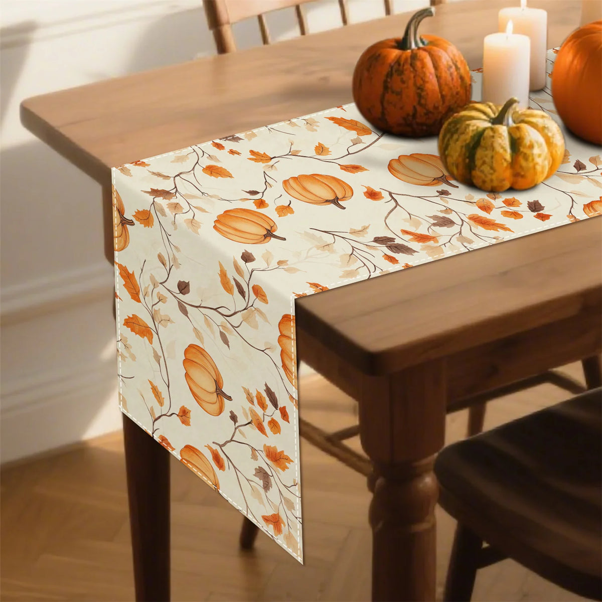 Pumbrey Knitted Runner - Six Lengths, Pumpkin Motif