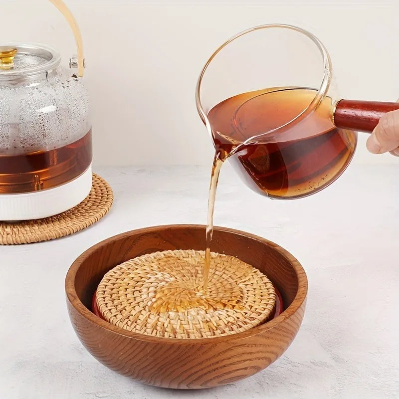 Rattania Braided Coaster - Woven Spiral Drink Mats