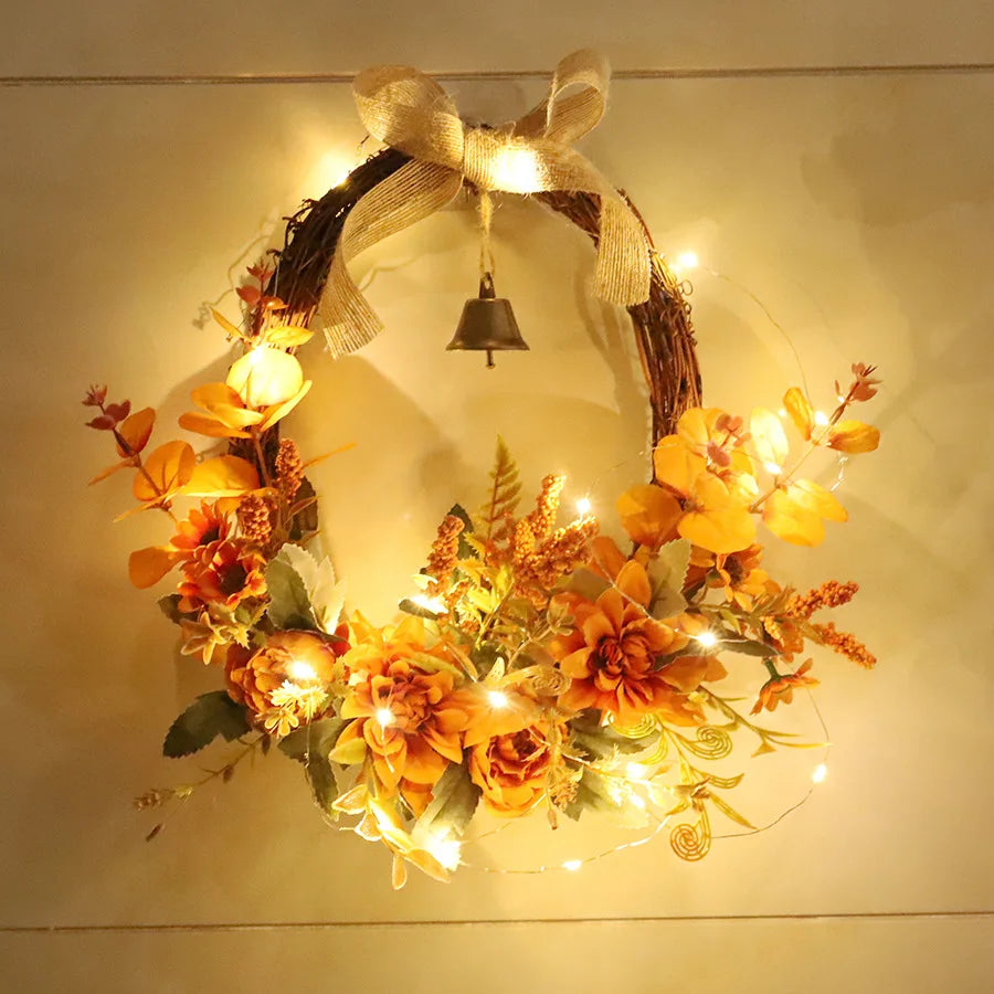 Amberly Door Wreath - 35cm Leaf & Berry Ring