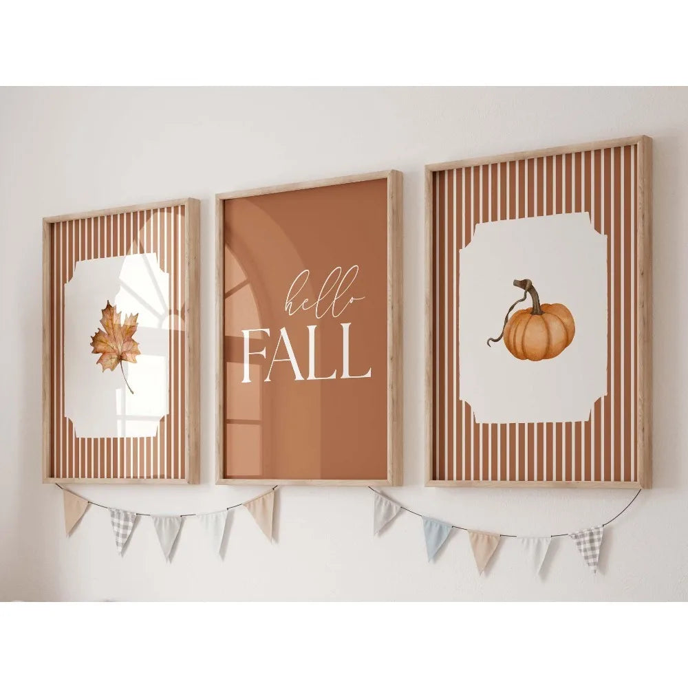 Brannock Autumn Triptych - Three-Panel Canvas Print Set