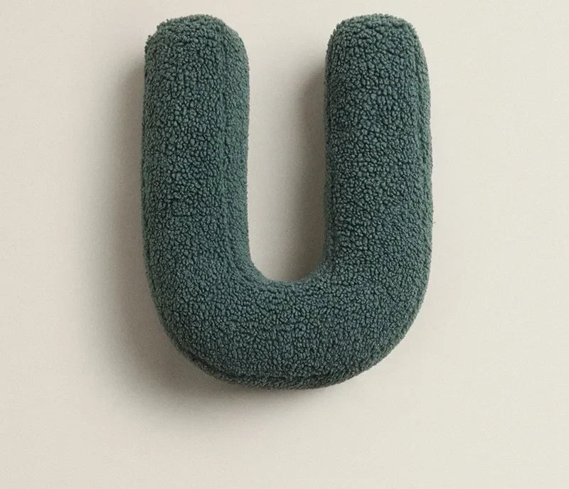 Alphabet Letter Throw Pillow - U