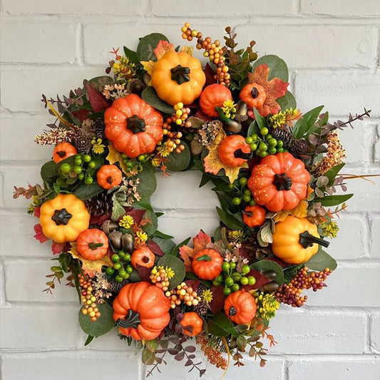 Rowanne Harvest Wreath - Rattan Base, Cone & Berry