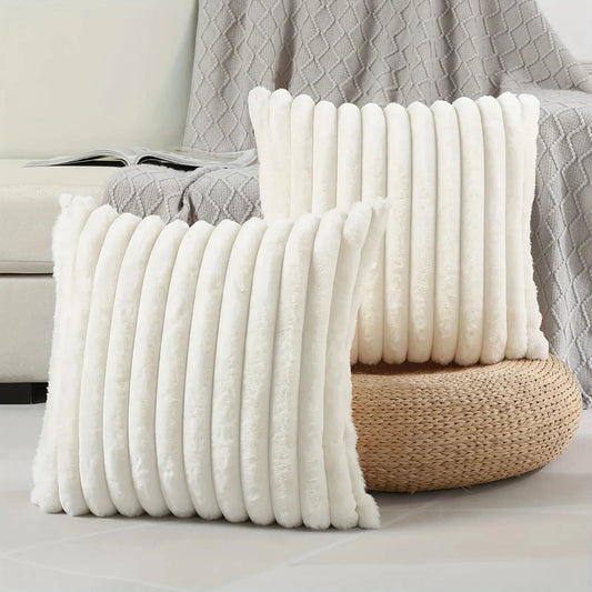 Cordura Plush Cushion Cover - Ribbed Faux Fur, 45cm
