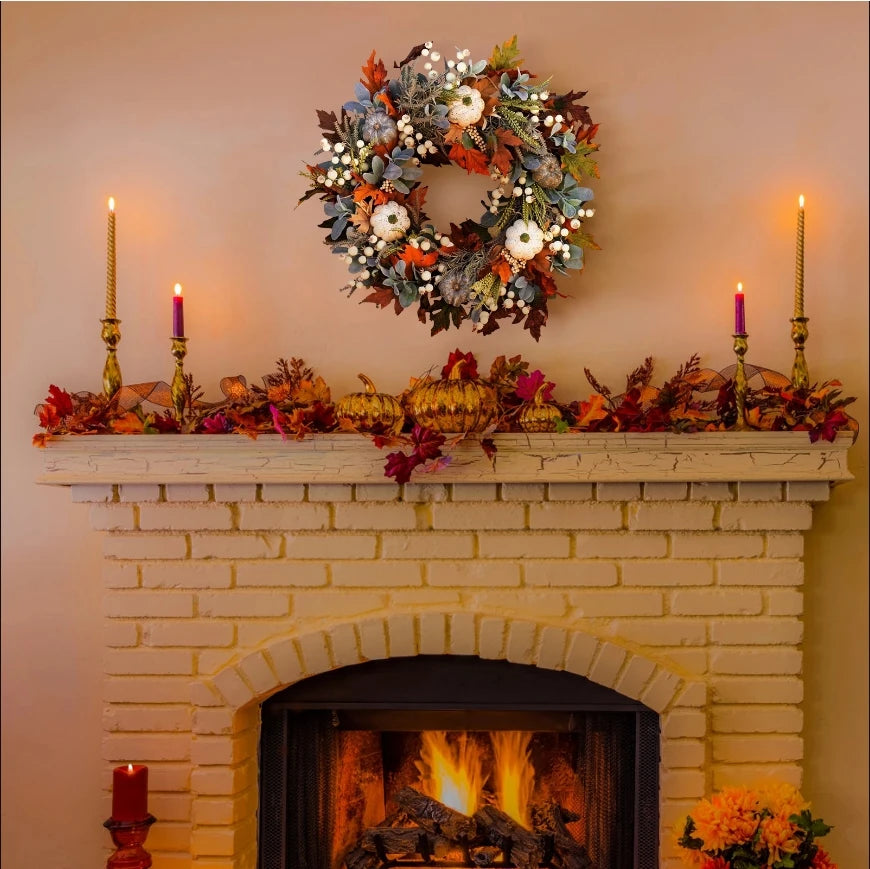 Rowanne Harvest Wreath - Rattan Base, Cone & Berry