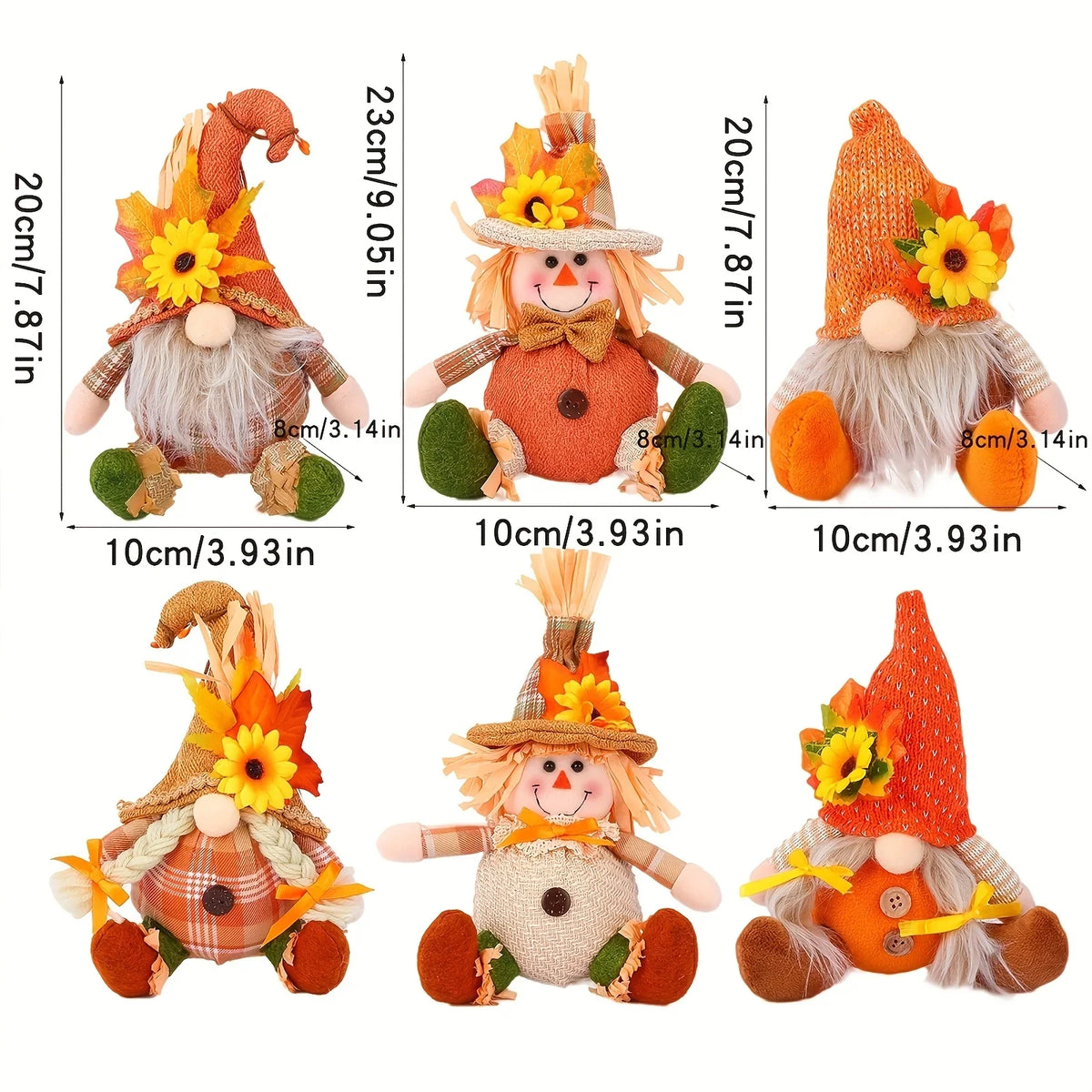 Havren Harvest Scarecrow - Plaid & Sunflower Figure