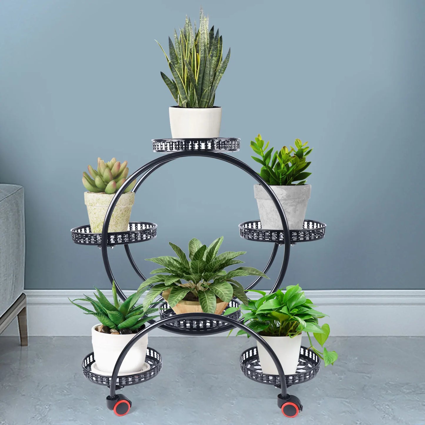 Metal Plant Stand with Wheels